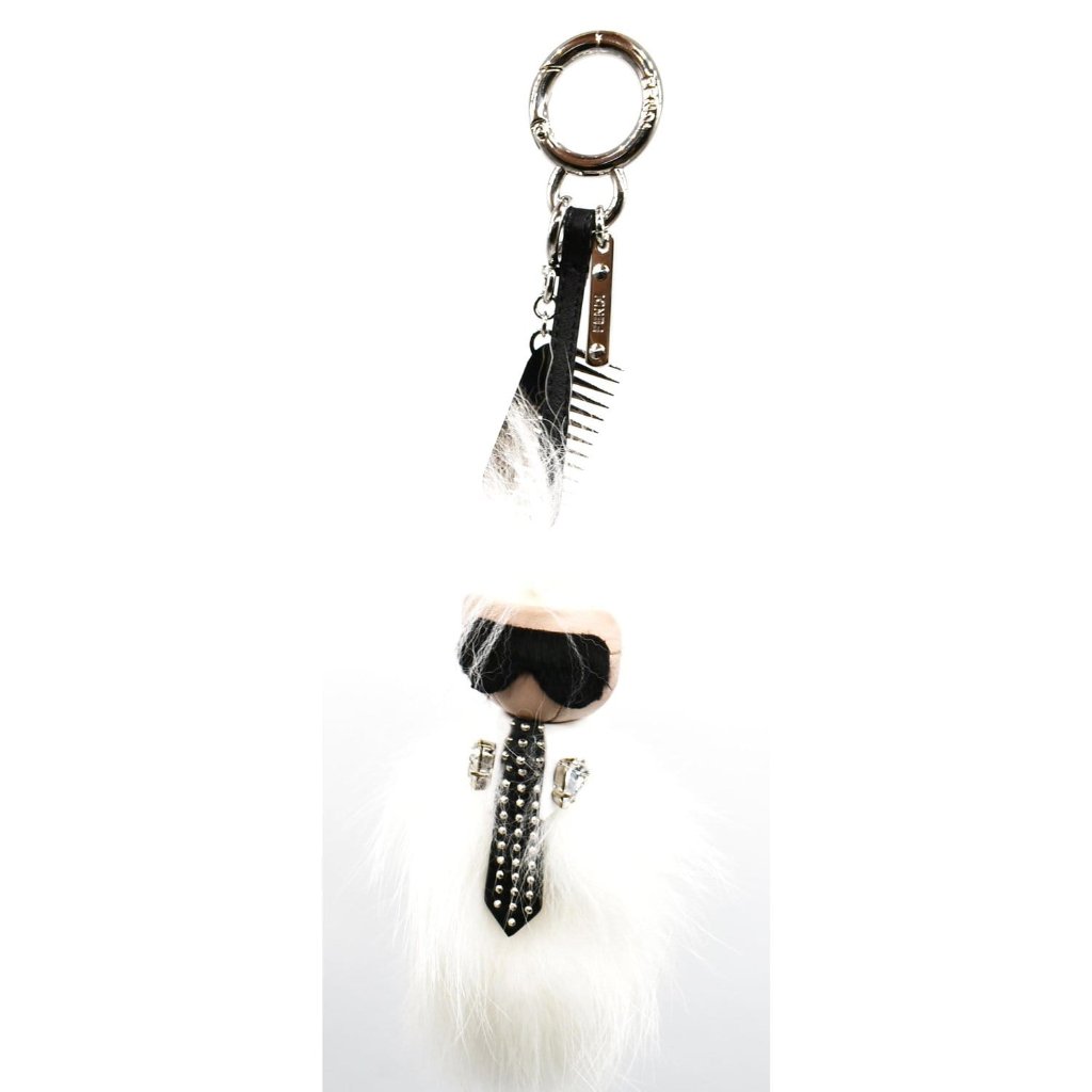 Fendi Karl Lagerfeld Stainless Steel Keychain White 655$